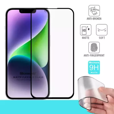 Microsonic Apple iPhone 14 Plus Seramik Matte Flexible Ekran Koruyucu Siyah