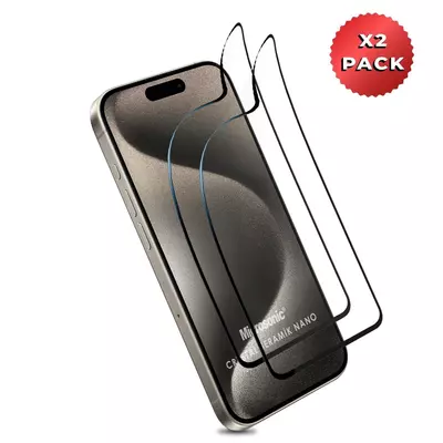 Microsonic Apple iPhone 14 Pro Crystal Seramik Nano Ekran Koruyucu Siyah (2 Adet)