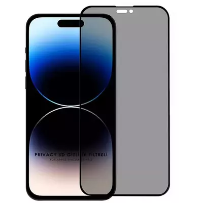 Microsonic Apple iPhone 14 Pro Invisible Privacy Kavisli Ekran Koruyucu Siyah