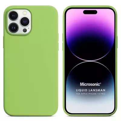 Microsonic Apple iPhone 14 Pro Kılıf Liquid Lansman Silikon Açık Yeşil