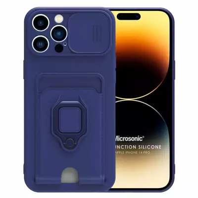 Microsonic Apple iPhone 14 Pro Kılıf Multifunction Silicone Lacivert