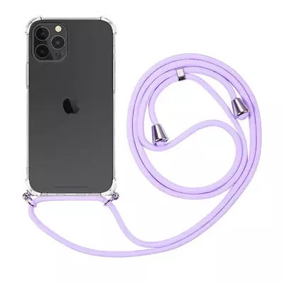 Microsonic Apple iPhone 14 Pro Kılıf Neck Lanyard Lila
