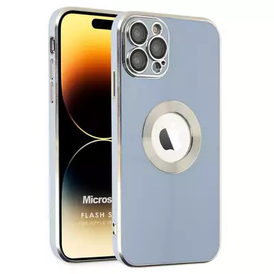 Microsonic Apple iPhone 14 Pro Max Kılıf Flash Stamp Mavi