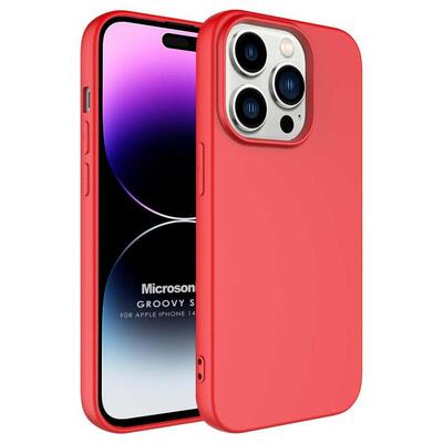 Microsonic Apple iPhone 14 Pro Max Kılıf Groovy Soft Kırmızı