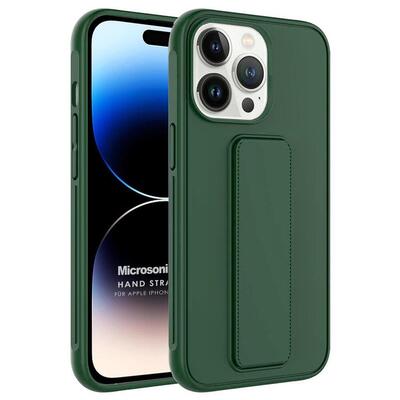 Microsonic Apple iPhone 14 Pro Max Kılıf Hand Strap Koyu Yeşil