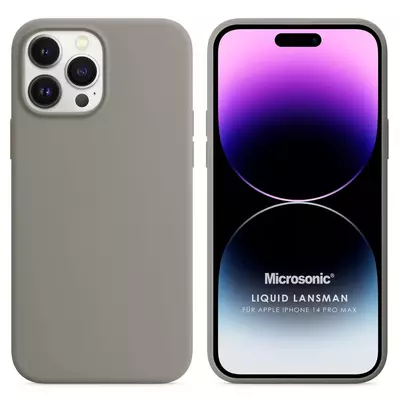Microsonic Apple iPhone 14 Pro Max Kılıf Liquid Lansman Silikon Gri