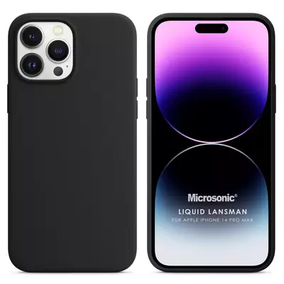Microsonic Apple iPhone 14 Pro Max Kılıf Liquid Lansman Silikon Siyah