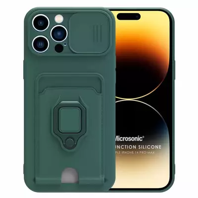 Microsonic Apple iPhone 14 Pro Max Kılıf Multifunction Silicone Yeşil