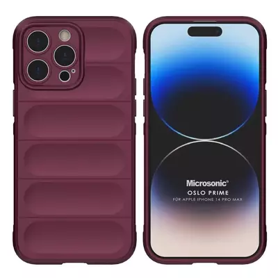 Microsonic Apple iPhone 14 Pro Max Kılıf Oslo Prime Bordo