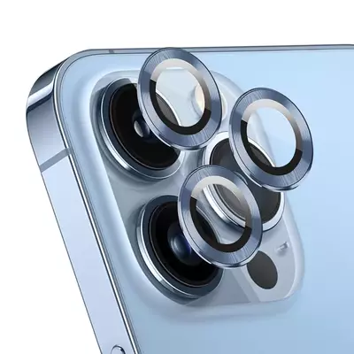 Microsonic Apple iPhone 14 Pro Max Tekli Kamera Lens Koruma Camı Sierra Mavisi