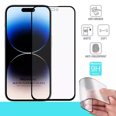 Microsonic Apple iPhone 14 Pro Seramik Matte Flexible Ekran Koruyucu Siyah