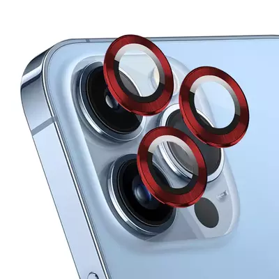 Microsonic Apple iPhone 14 Pro Tekli Kamera Lens Koruma Camı Kırmızı