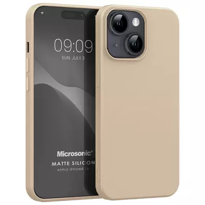 Microsonic Apple iPhone 15 Kılıf Matte Silicone Gold