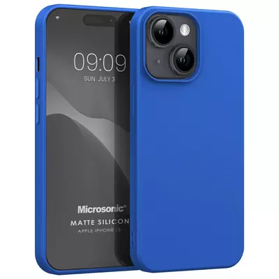 Microsonic Apple iPhone 15 Kılıf Matte Silicone Mavi
