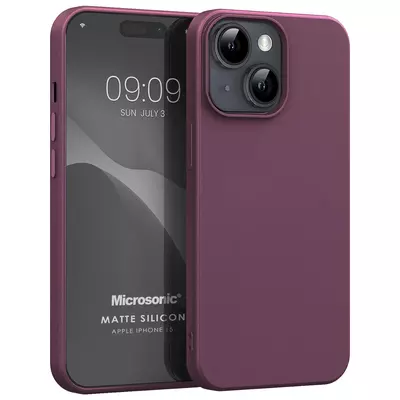 Microsonic Apple iPhone 15 Kılıf Matte Silicone Mor