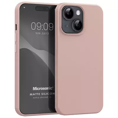 Microsonic Apple iPhone 15 Kılıf Matte Silicone Rose Gold