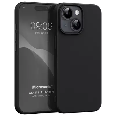 Microsonic Apple iPhone 15 Kılıf Matte Silicone Siyah