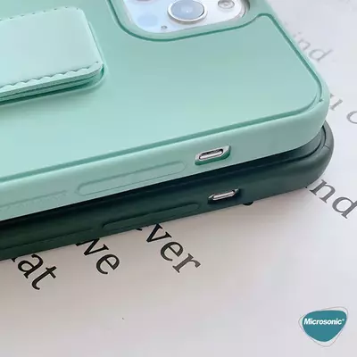 Microsonic Apple iPhone 15 Plus Kılıf Hand Strap Koyu Yeşil