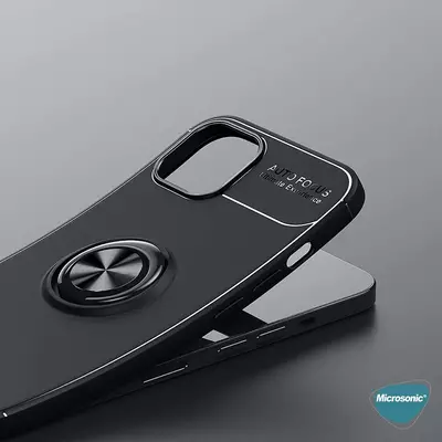 Microsonic Apple iPhone 15 Plus Kılıf Kickstand Ring Holder Siyah