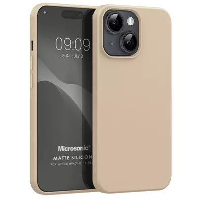Microsonic Apple iPhone 15 Plus Kılıf Matte Silicone Gold