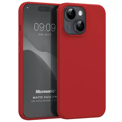 Microsonic Apple iPhone 15 Plus Kılıf Matte Silicone Kırmızı