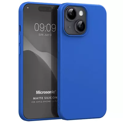 Microsonic Apple iPhone 15 Plus Kılıf Matte Silicone Mavi
