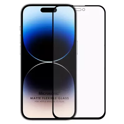 Microsonic Apple iPhone 15 Plus Seramik Matte Flexible Ekran Koruyucu Siyah