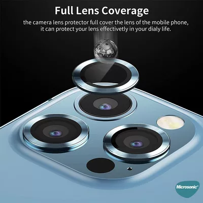 Microsonic Apple iPhone 15 Plus Tekli Kamera Lens Koruma Camı Gümüş