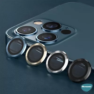 Microsonic Apple iPhone 15 Plus Tekli Kamera Lens Koruma Camı Lacivert