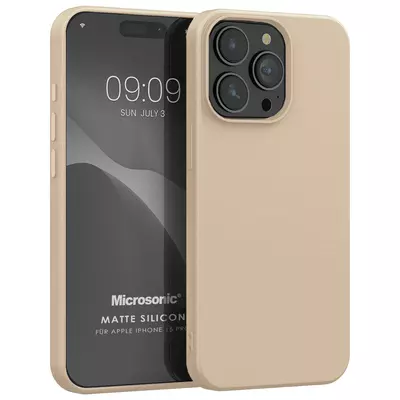 Microsonic Apple iPhone 15 Pro Kılıf Matte Silicone Gold