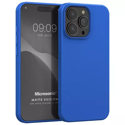 Microsonic Apple iPhone 15 Pro Kılıf Matte Silicone Mavi
