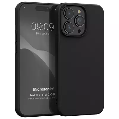 Microsonic Apple iPhone 15 Pro Kılıf Matte Silicone Siyah