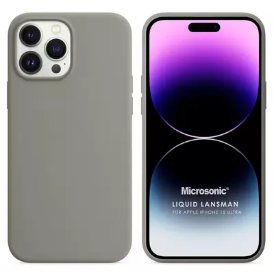 Microsonic Apple iPhone 15 Pro Max Kılıf Liquid Lansman Silikon Gri