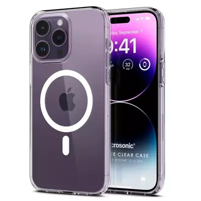 Microsonic Apple iPhone 15 Pro Max Kılıf MagSafe Clear Soft Şeffaf