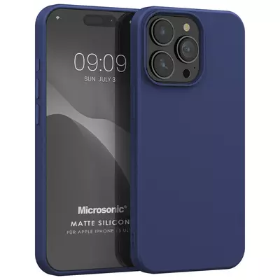 Microsonic Apple iPhone 15 Pro Max Kılıf Matte Silicone Lacivert