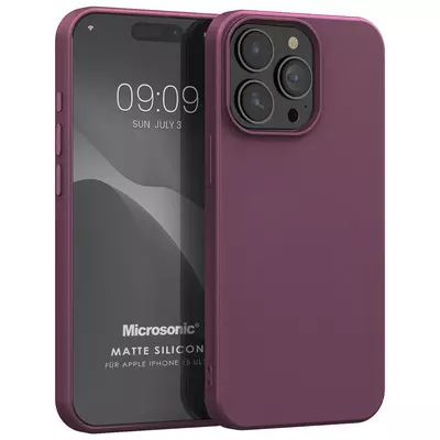 Microsonic Apple iPhone 15 Pro Max Kılıf Matte Silicone Mor