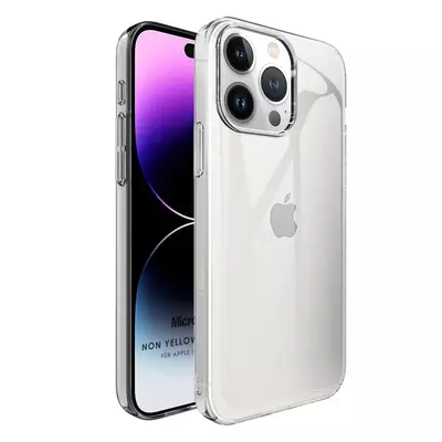 Microsonic Apple iPhone 15 Pro Max Kılıf Non Yellowing Crystal Clear Sararma Önleyici Kristal Şeffaf