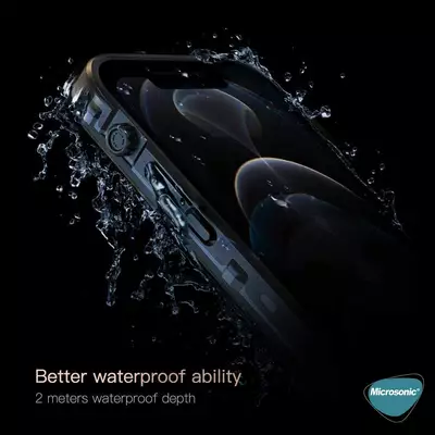 Microsonic Apple iPhone 15 Pro Max Kılıf Waterproof 360 Full Body Protective Siyah