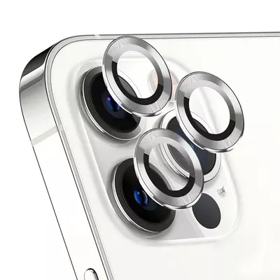 Microsonic Apple iPhone 15 Pro Tekli Kamera Lens Koruma Camı Gümüş