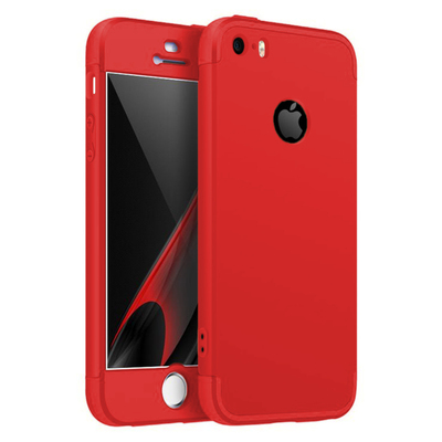 Microsonic Apple iPhone 5 Kılıf Double Dip 360 Protective AYS Kırmızı