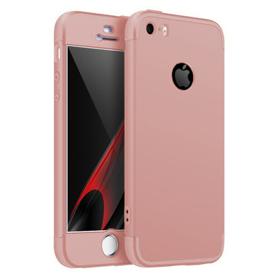 Microsonic Apple iPhone 5 Kılıf Double Dip 360 Protective AYS Rose Gold