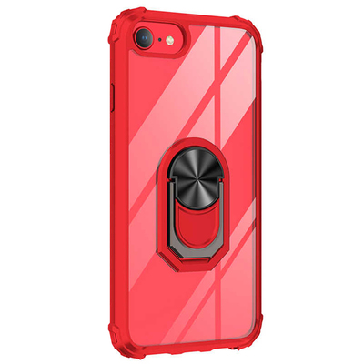 Microsonic Apple iPhone 6 Kılıf Grande Clear Ring Holder Kırmızı