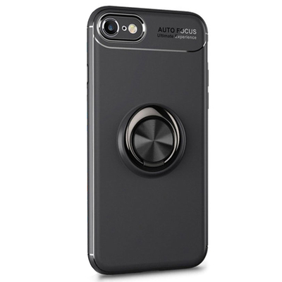 Microsonic Apple iPhone 6 Kılıf Kickstand Ring Holder Siyah