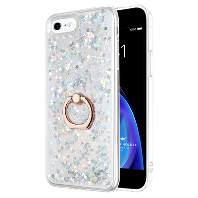 Microsonic Apple iPhone 6 Plus Kılıf Glitter Liquid Holder Gümüş