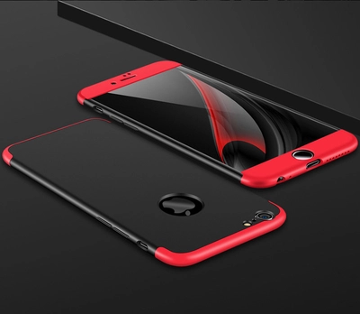 Microsonic Apple iPhone 6 Plus Kılıf Double Dip 360 Protective Siyah Kırmızı