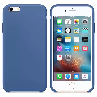 Microsonic Apple iPhone 6 Plus Kılıf Liquid Lansman Silikon Çini Mavisi