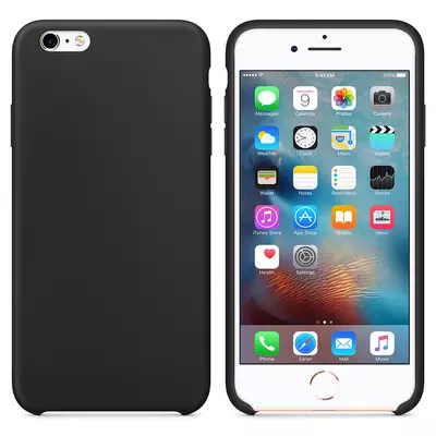 Microsonic Apple iPhone 6 Plus Kılıf Liquid Lansman Silikon Siyah
