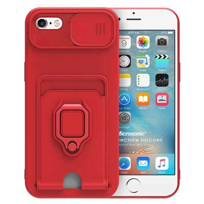 Microsonic Apple iPhone 6 Plus Kılıf Multifunction Silicone Kırmızı
