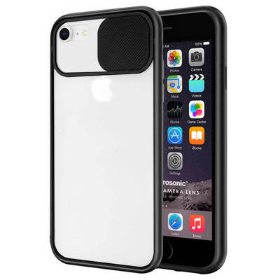 Microsonic Apple iPhone 6 Kılıf Slide Camera Lens Protection Siyah