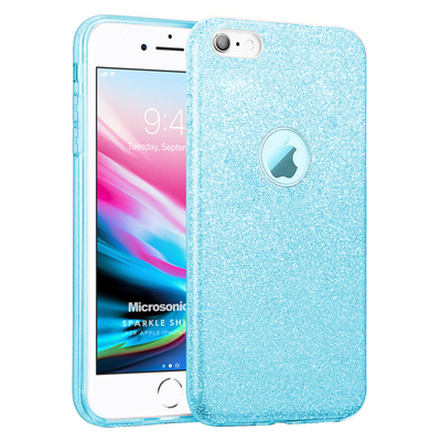 Microsonic Apple iPhone 6 Kılıf Sparkle Shiny Mavi